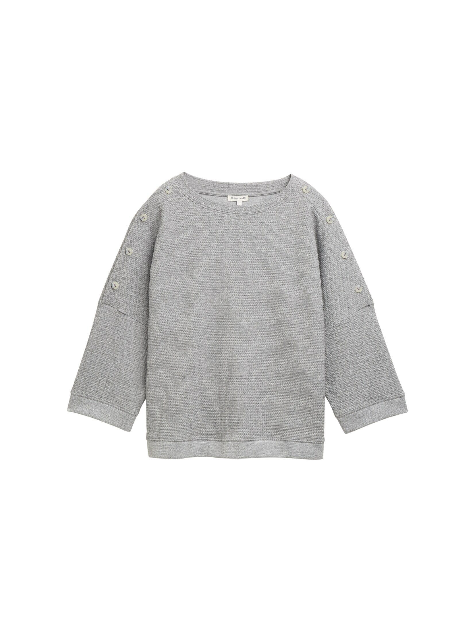 TOM TAILOR Sweatshirt Strick & Sweatshirts Sweatshirt mit Knopf-Details günstig online kaufen