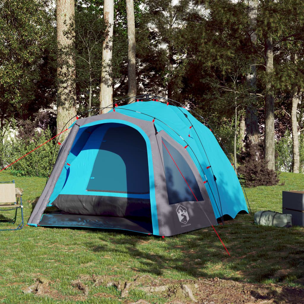 furnicato Faltzelt Campingzelt Kuppel 308x236x158,5 cm Blau, (1 tlg), Wetterfestes Familienzelt mit E-Anschluss und Quick-Release-System