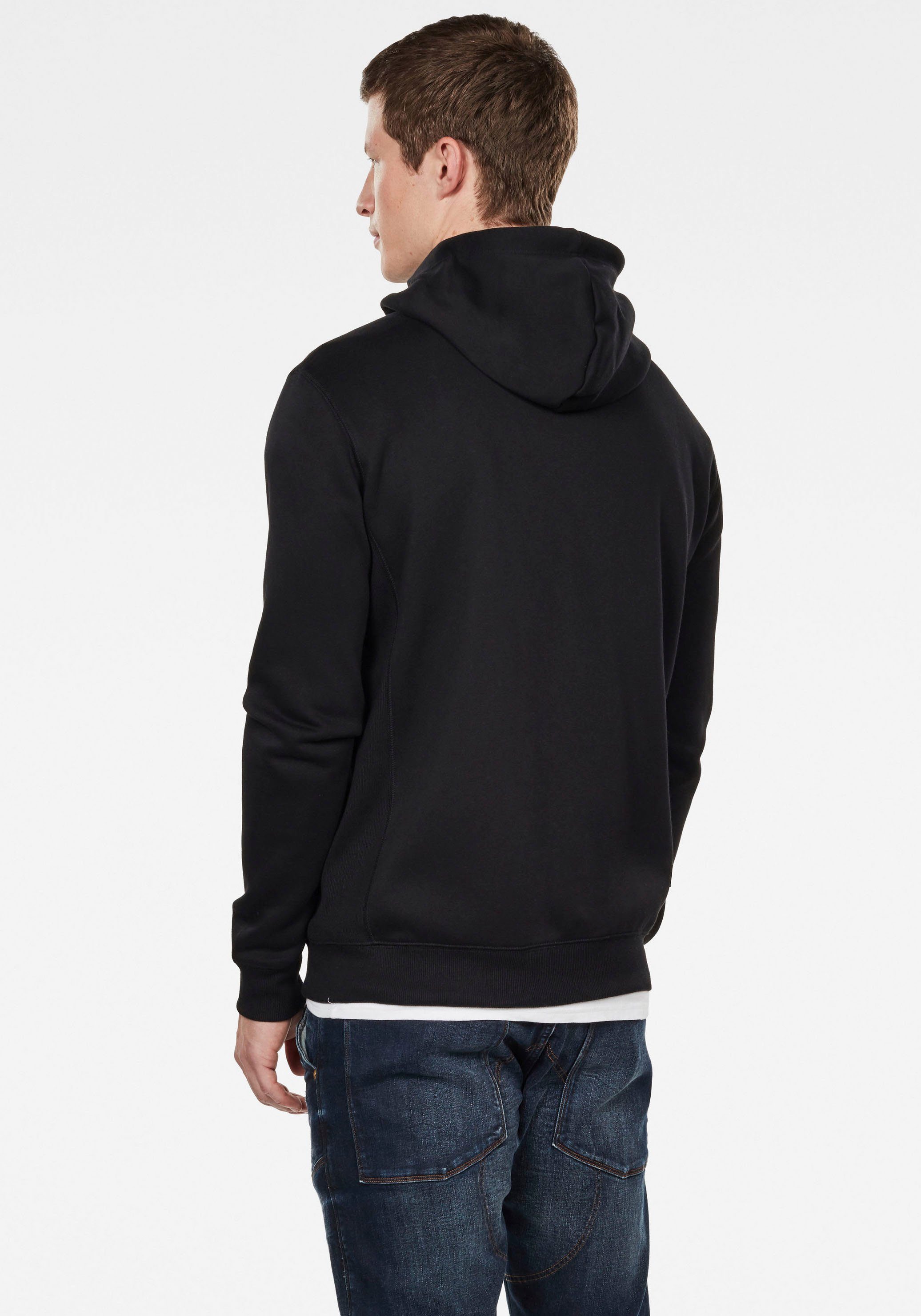 G-Star Kapuzensweatjacke Basic Hooded RAW Premium dk. Sweater Zip black