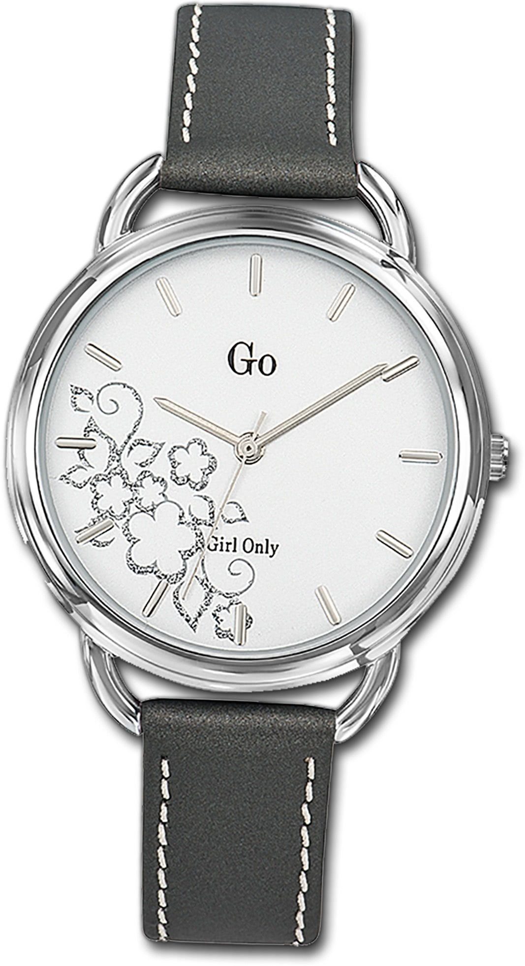 mit Girl 699107, Girl Only 35mm), Only Fashion- Quarzuhr (ca. Uhr Gehäuse, Damenuhr Leder rundes mittel Damen Lederarmband,