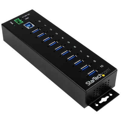 Startech.com USB-Verteiler STARTECH.COM 10 Port Industrieller USB 3.0 Hub - ESD und Überspannungs