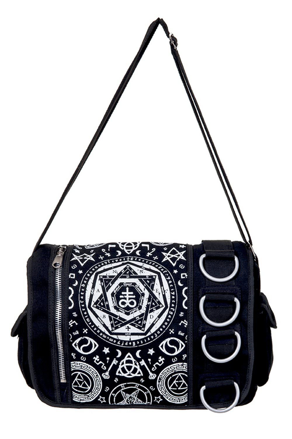 Banned Schultertasche Pentagram Black, Verstellbarer Schultergurt