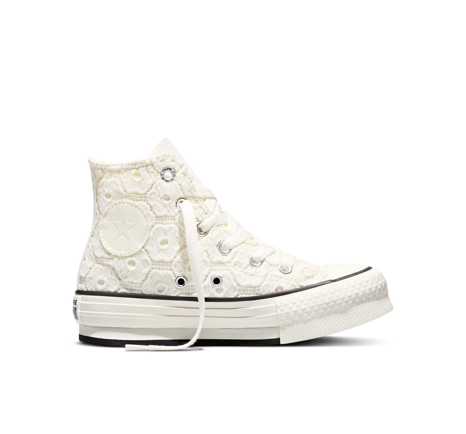 Converse CHUCK TAYLOR ALL STAR EVA LIFT PLATFORM FLORAL CROCHET Sneaker (für Kinder) für sportliche Aktivitäten, mit leicht profiliertem Laufsohlenprofil – Bild 3 von 5