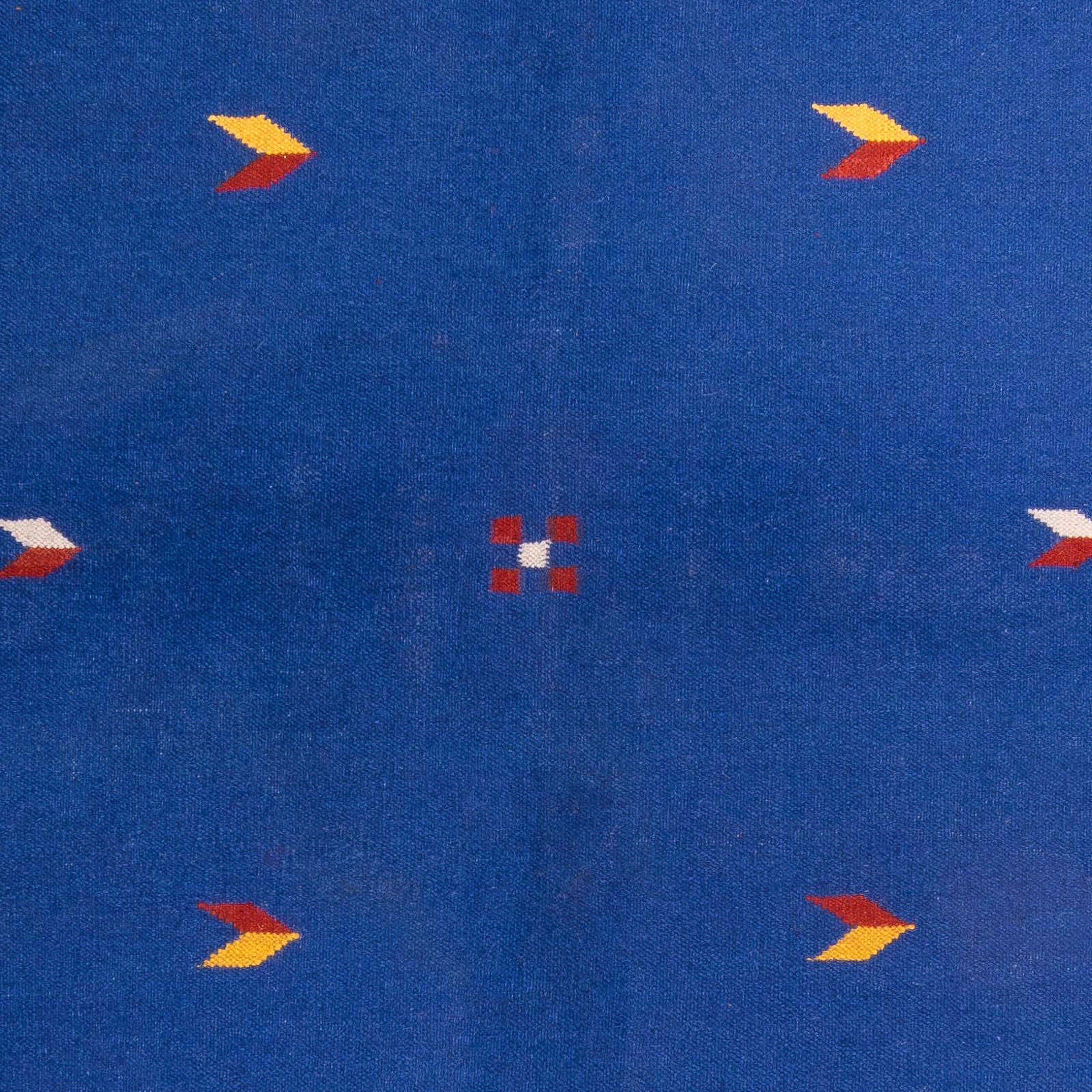 Wollteppich Kelim - Trendy - rechteckig, 4 morgenland, 240 mm, x cm 170 Höhe: dunkelblau, Einzelstück Wohnzimmer, 