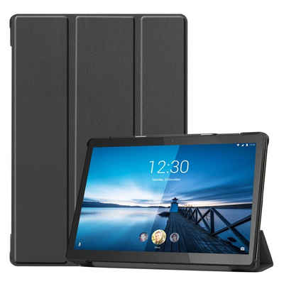 König Design Tablet-Hülle Lenovo M10 FHD REL TB-X605FC, Tablethülle für Lenovo M10 FHD REL TB-X605FC Schutztasche Wallet Cover 360 Case Etuis Schwarz