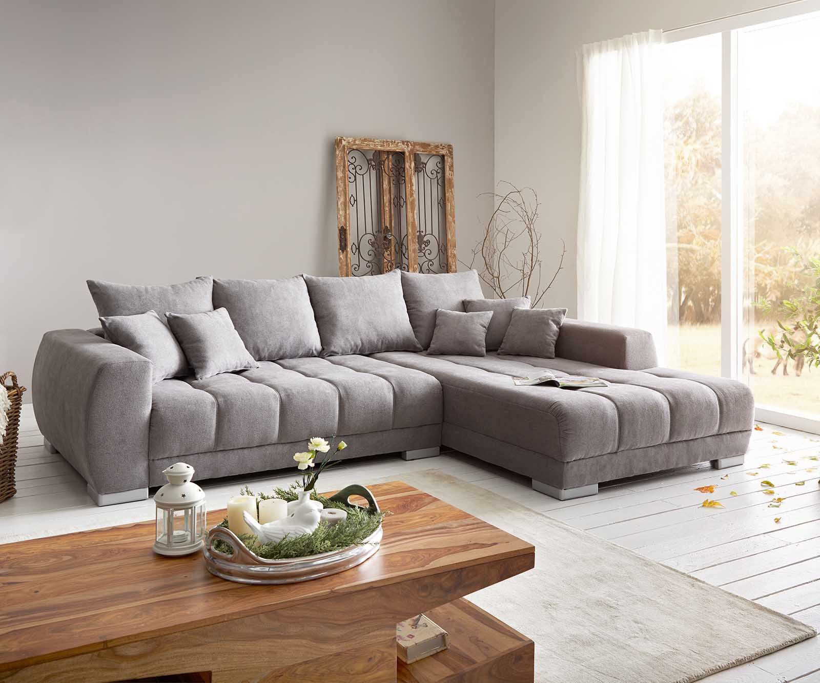 DELIFE Ecksofa Josea, Mikrofaser Steingrau 300x220 günstig online kaufen