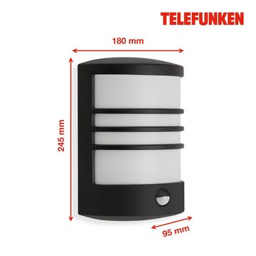 Telefunken LED Außen-Wandleuchte 315505TF, 333, LED fest verbaut, Neutralweiß, Außenleuchte IP44 Bewegungssensor 1200lm 4000K 12W