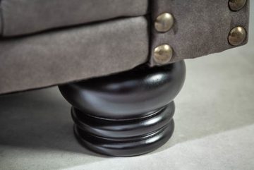 riess-ambiente Sofa CHESTERFIELD 205cm vintage grau taupe, mit Federkern