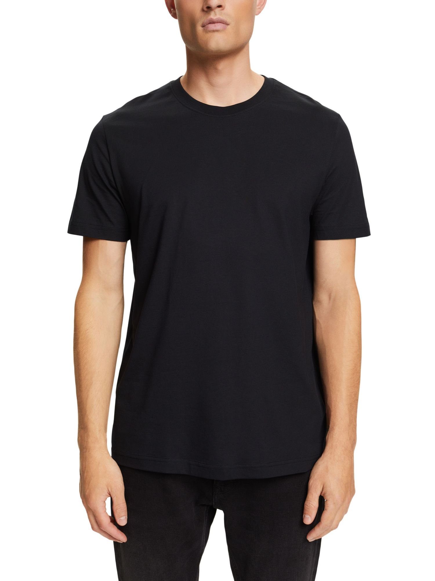 aus (1-tlg) Rundhals-T-Shirt T-Shirt Esprit Pima-Baumwolljersey Collection BLACK