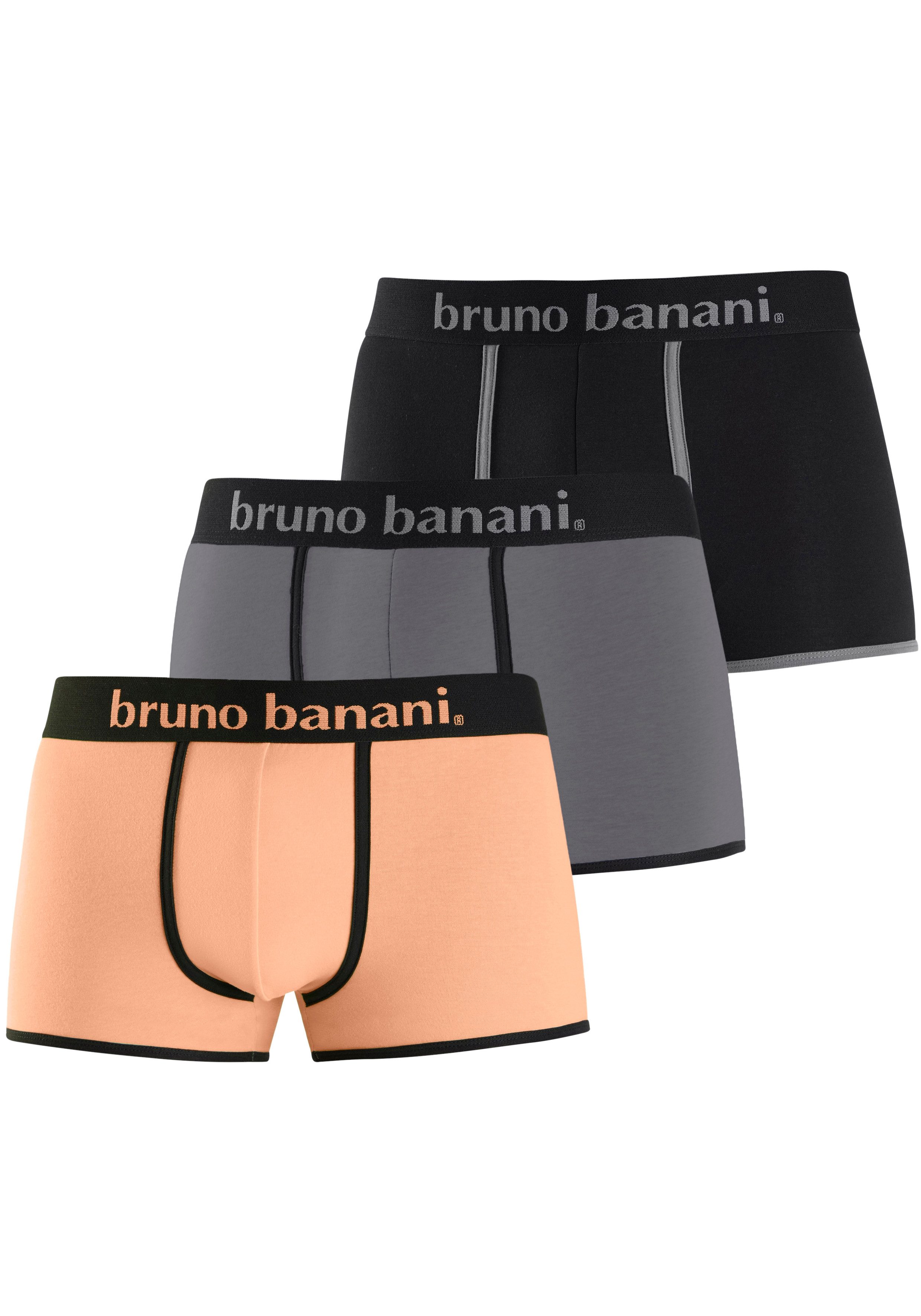 Bruno Banani Boxer Boxershorts für Herren (Packung, 3-St) mit modischen Einfassungen