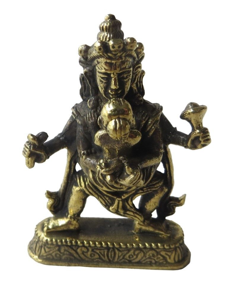Saraswati Dekofigur ""Buddha Samantabhadra" (Yab-Yum) Messing 4,5 cm