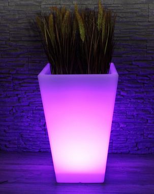 Arnusa Pflanzkübel LED beleuchtet Blumenkübel 69,5 x 45 cm RGB Akku kabellos verwendbar (PL409S), Gartenleuchte moderner Blumentopf mit Netzstecker