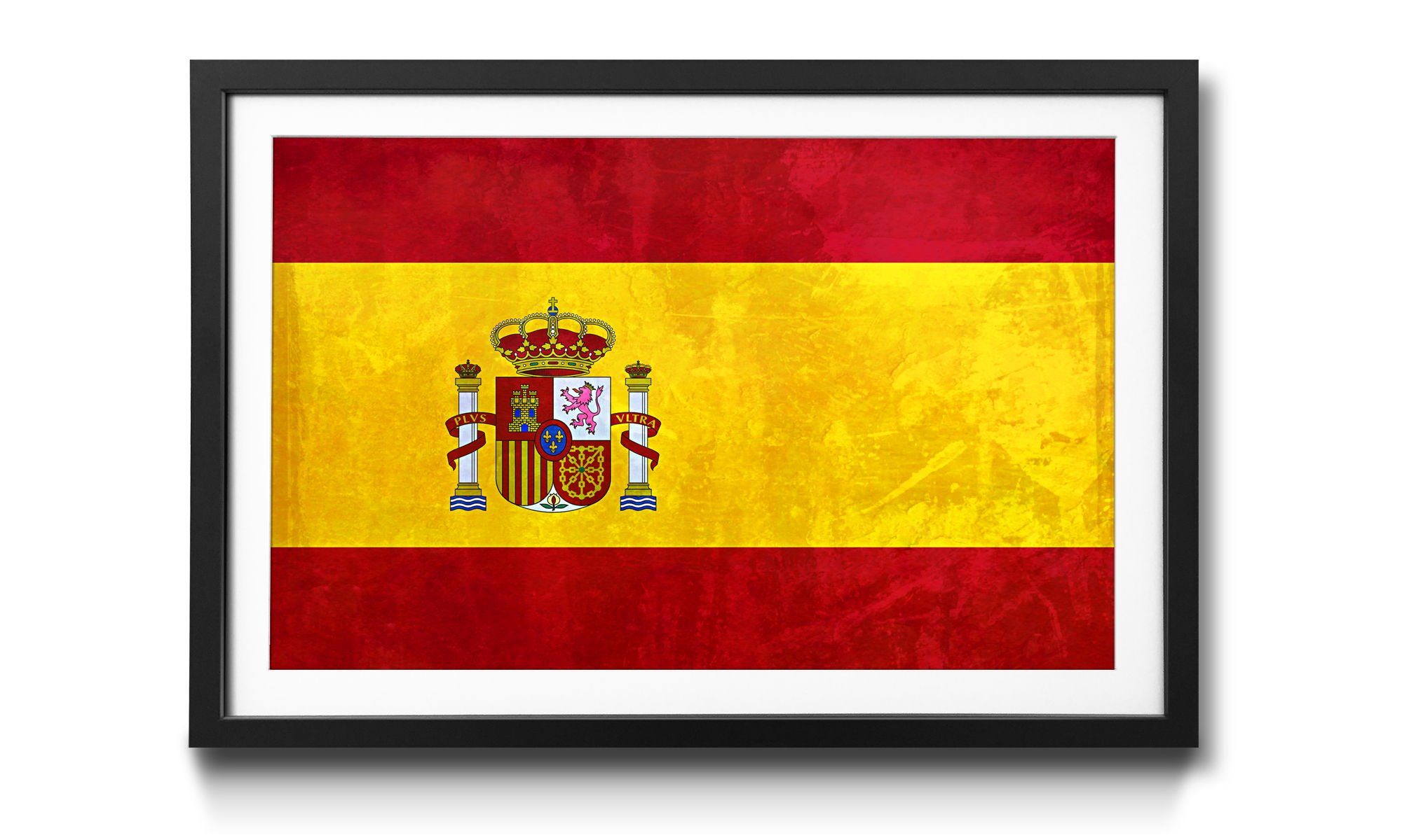 WandbilderXXL Bild mit Rahmen Spanien, Flagge, Wandbild, in 4 Größen erhältlich