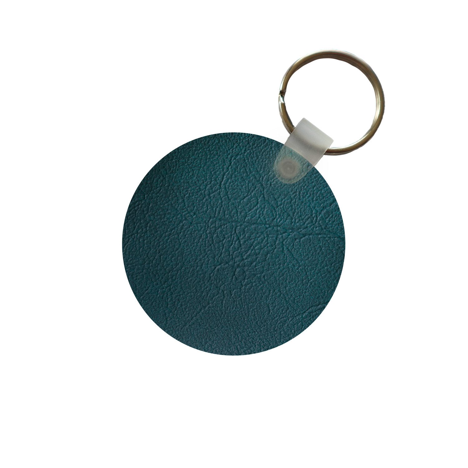 MuchoWow Schlüsselanhänger Leder - Lederoptik - Grün - Blau, Rund, Geschenk für Damen / Herren / Kinder mit Schlüsselring, 5x5 cm