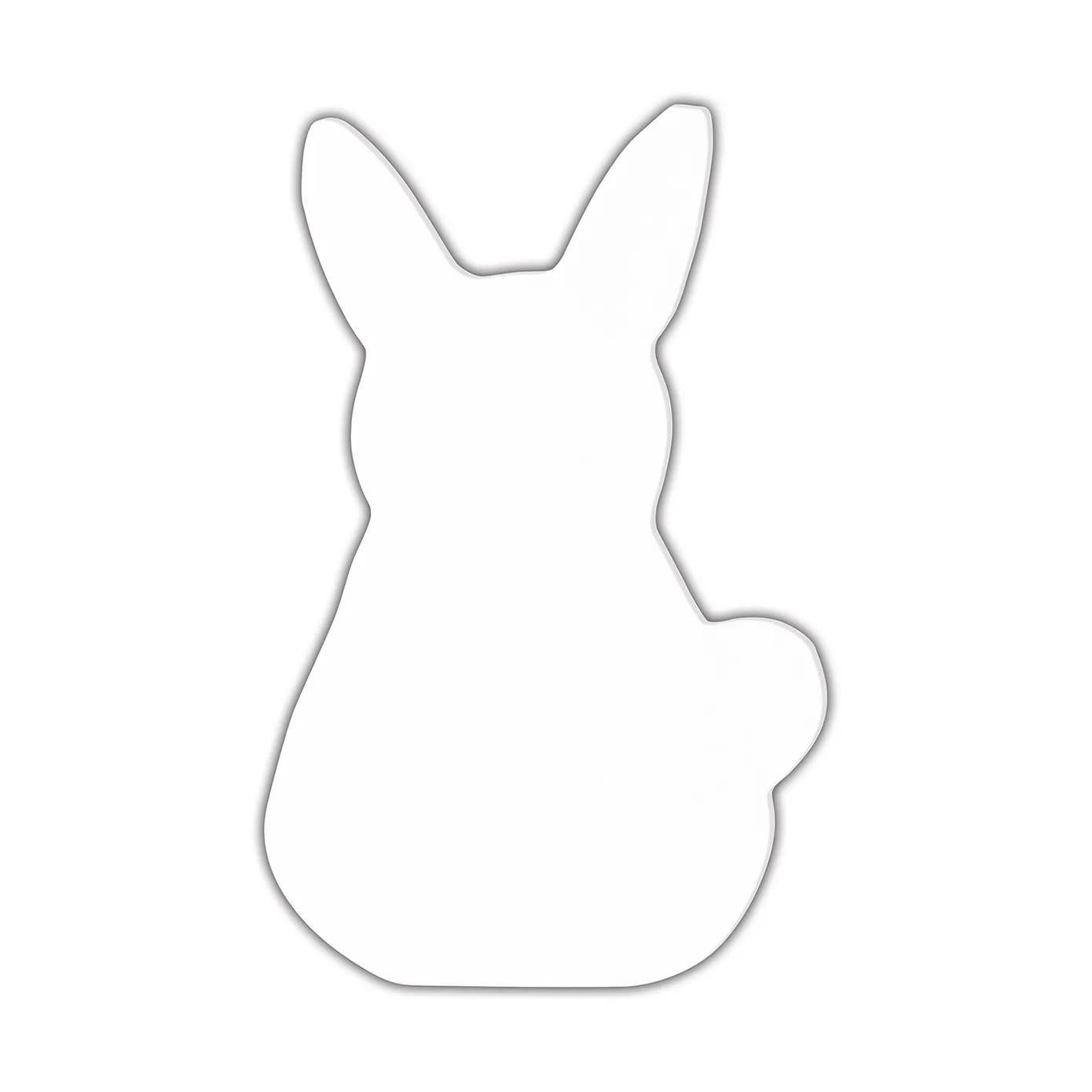 décopatch Papierdekoration 5x Weißes Pappmaché, Silhouette, Hase, 1,5x8x12 cm - Weiß AC435O, DECO-Supports