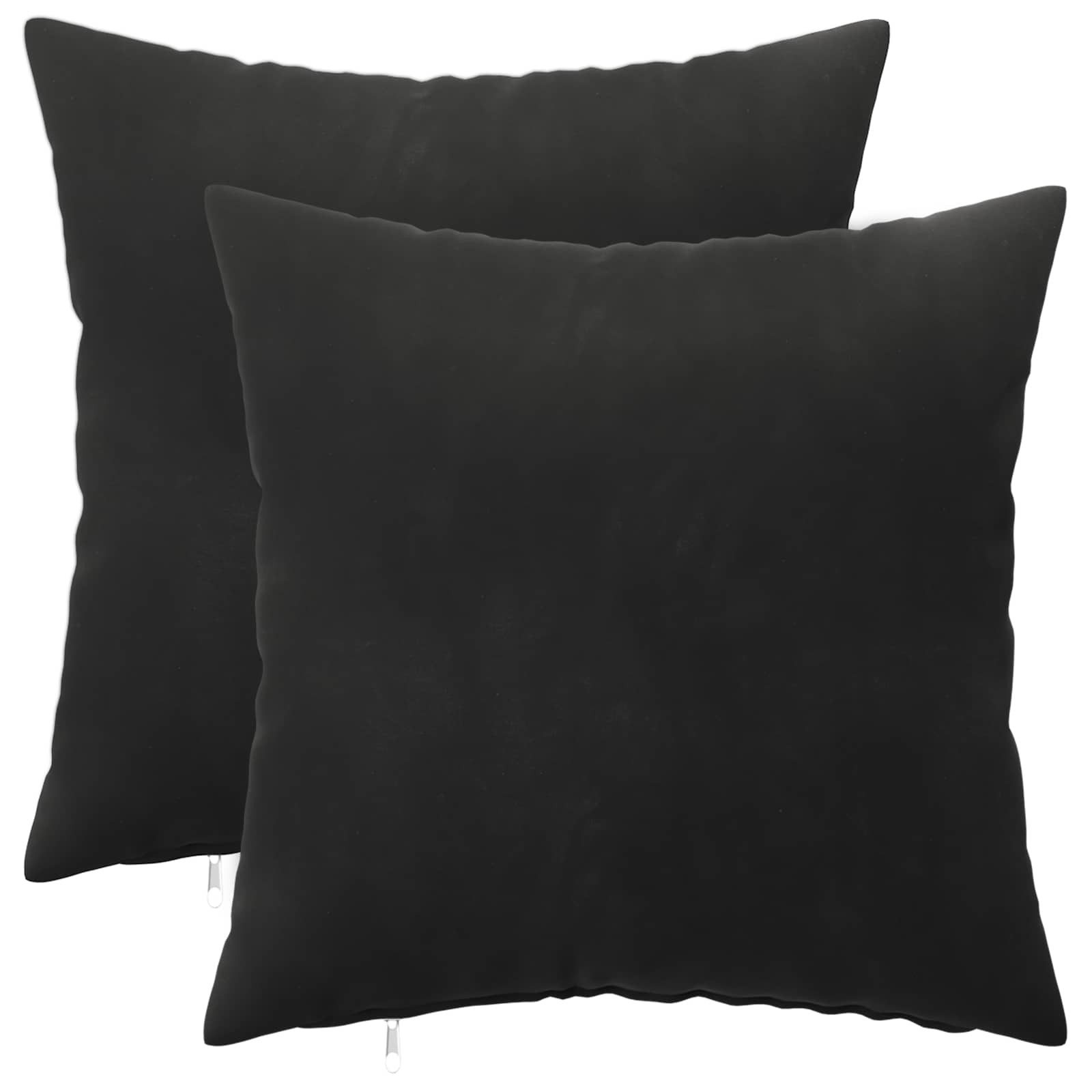 vidaXL Zierkissen Kissen mit Kissen HEERLEN 2 Stk. Schwarz Samt, (2 St)