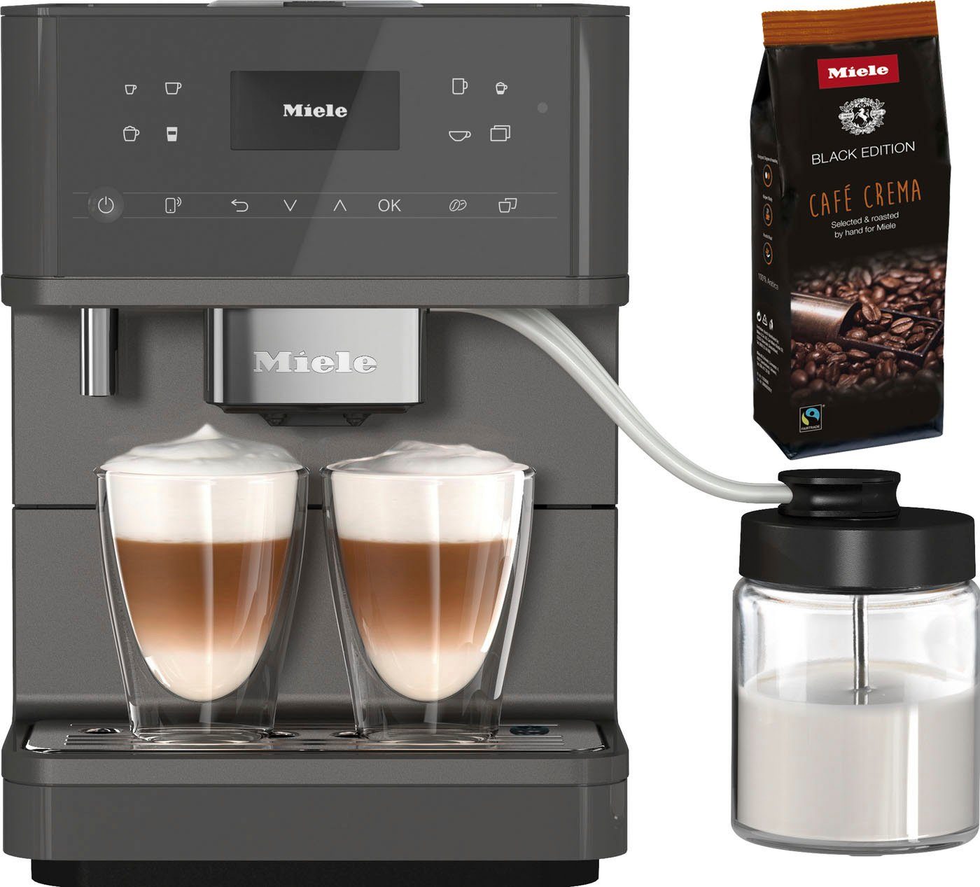 Miele Kaffeevollautomat CM 6560 MilkPerfection, inkl. Milchgefäß und  Gutschein für Kaffeekanne