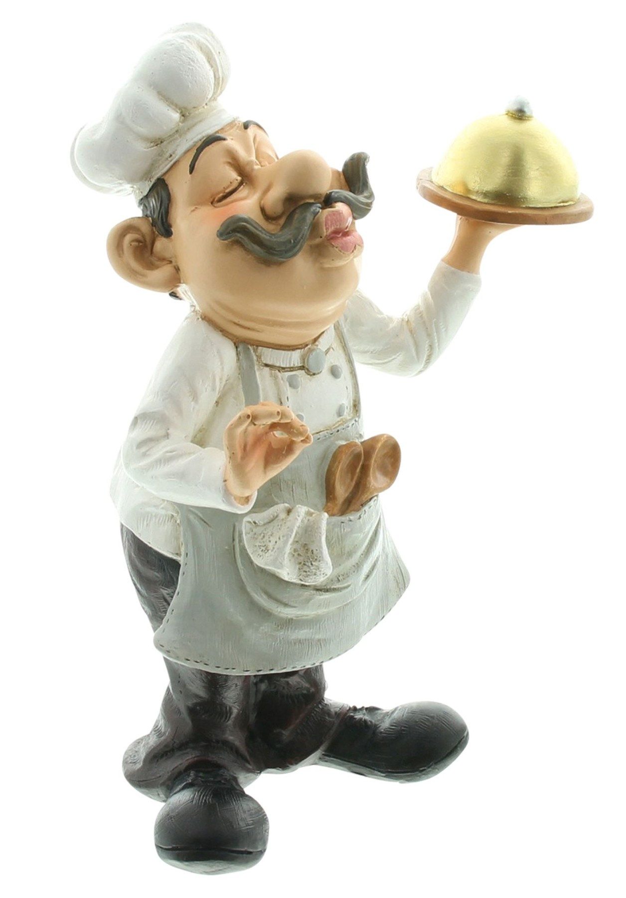 Dekofigur "Chefkoch Francois" aus Polyresin, 23 cm hoch, witzige Statue