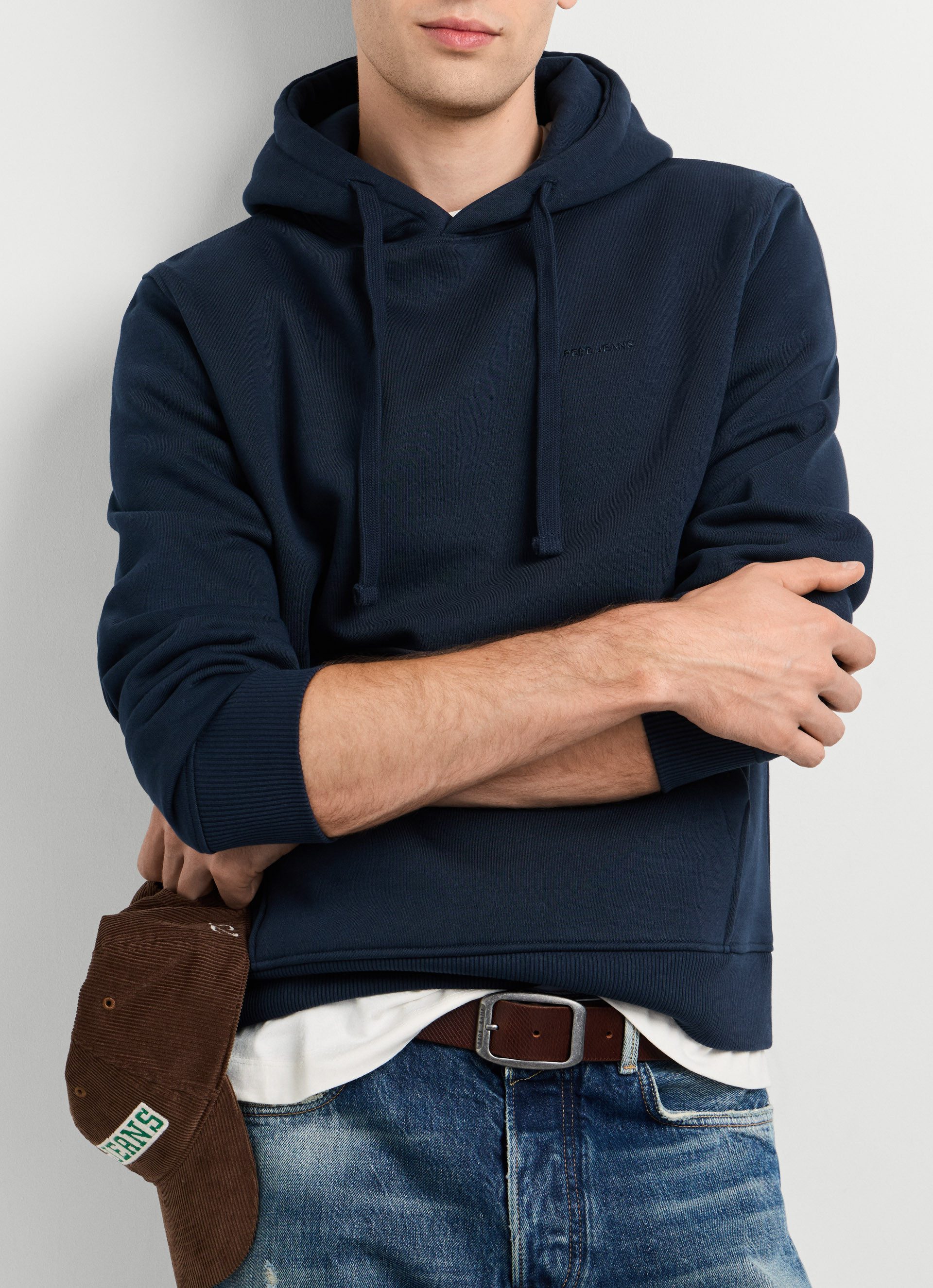 Pepe Jeans Hoodie JEFFERSON HOODY mit Logostickerei, Baumwollmix