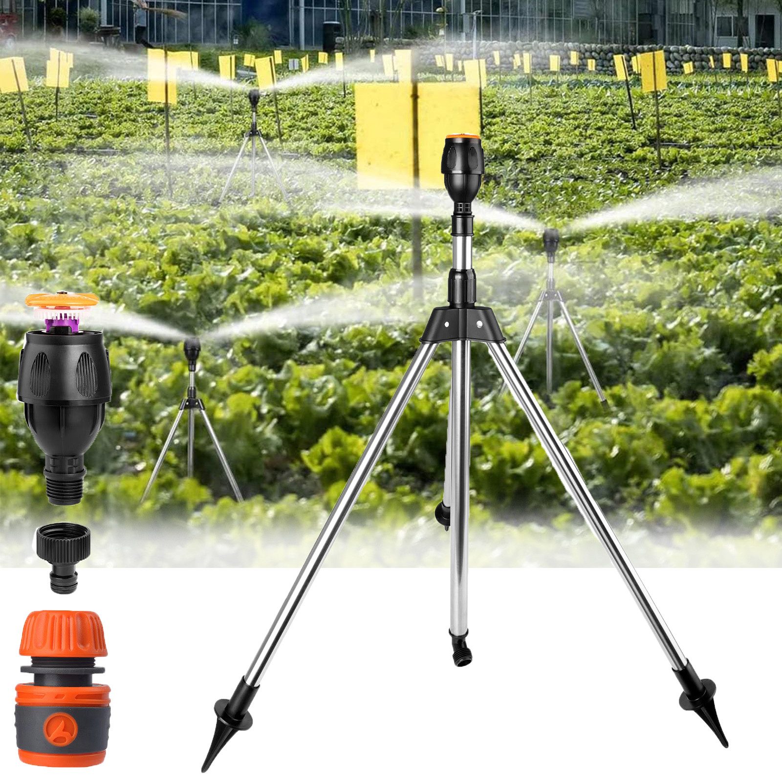 Sprühregner Kreisregner 360° Drehbarer Stativregner Sprinkler für Hof,Garten,Rasen