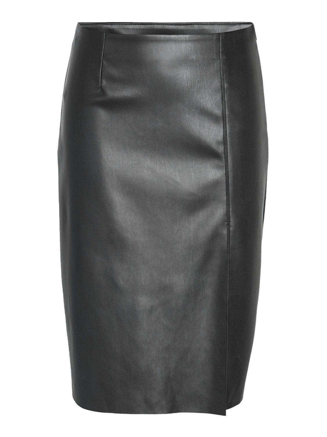 Noisy may Lederimitatrock NMCLARA HW SLIT MIDI LENGTH SKIRT
