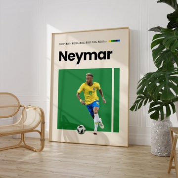 JUSTGOODMOOD Poster Premium ® Neymar Junior Brasilien · Fußball · ohne Rahmen