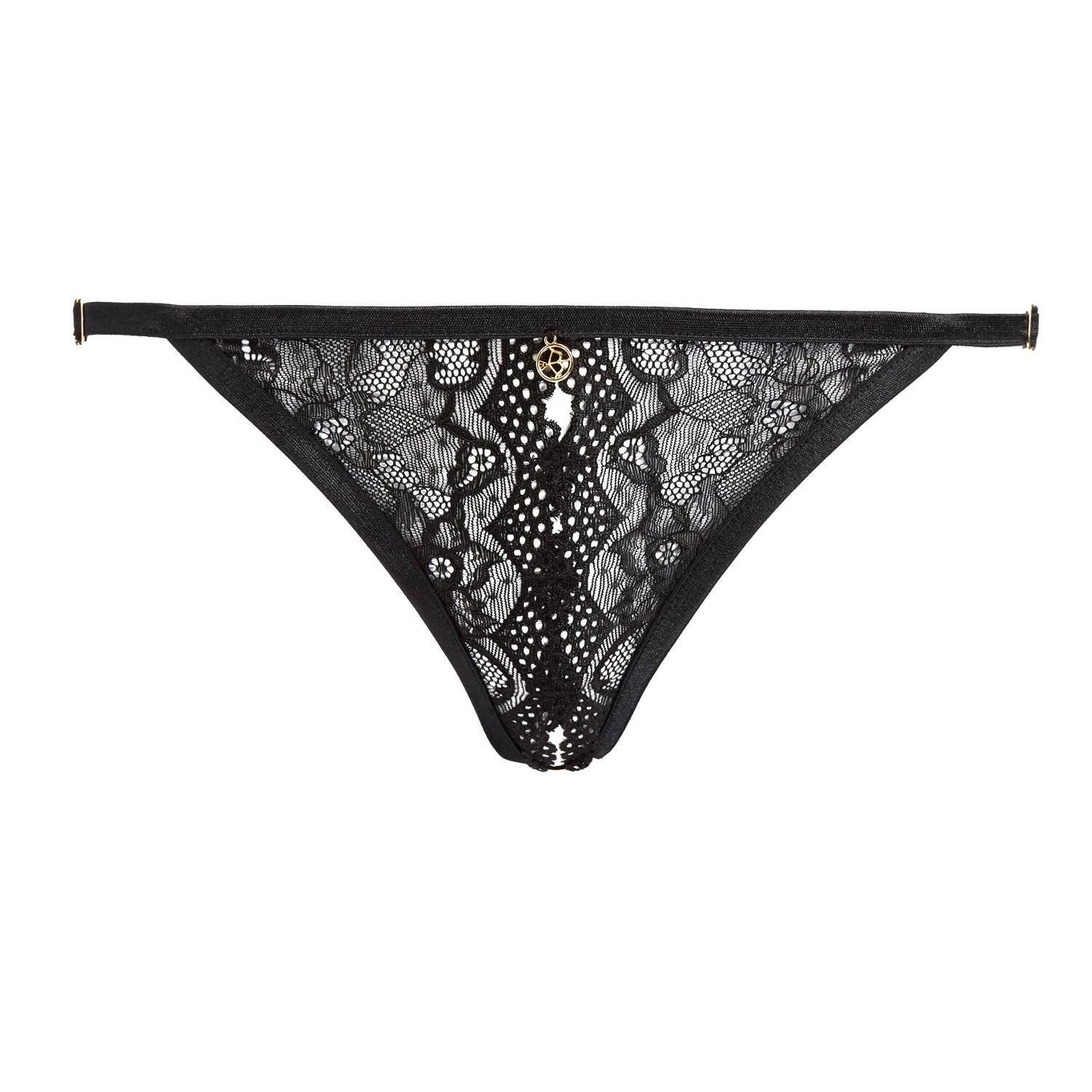 String-Ouvert String Tanga ouvert schwarz sexy M