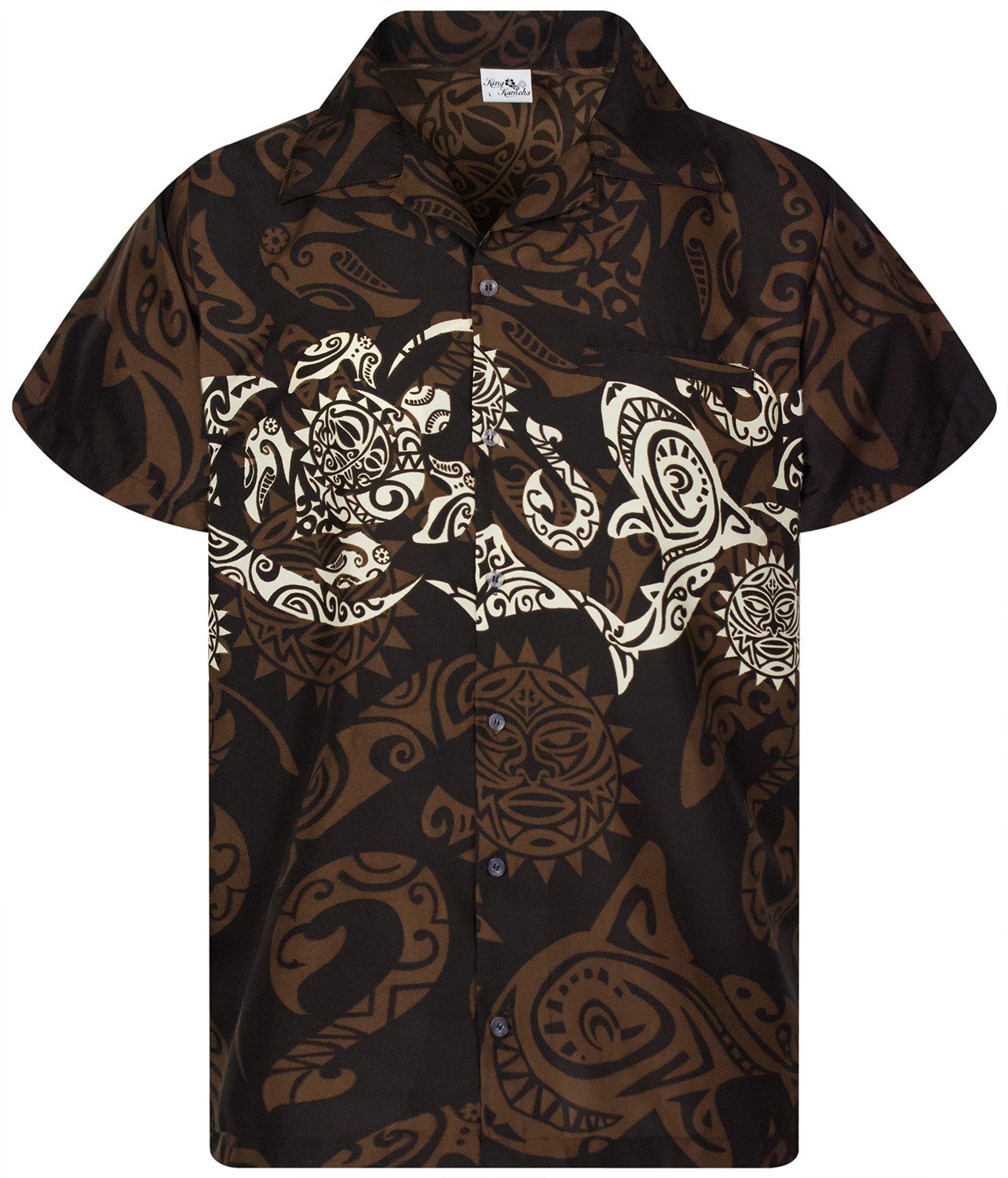 King Kameha Hawaiihemd Maori Chest Funky Hawaii-Hemd Herren Kurzarm Front-T günstig online kaufen
