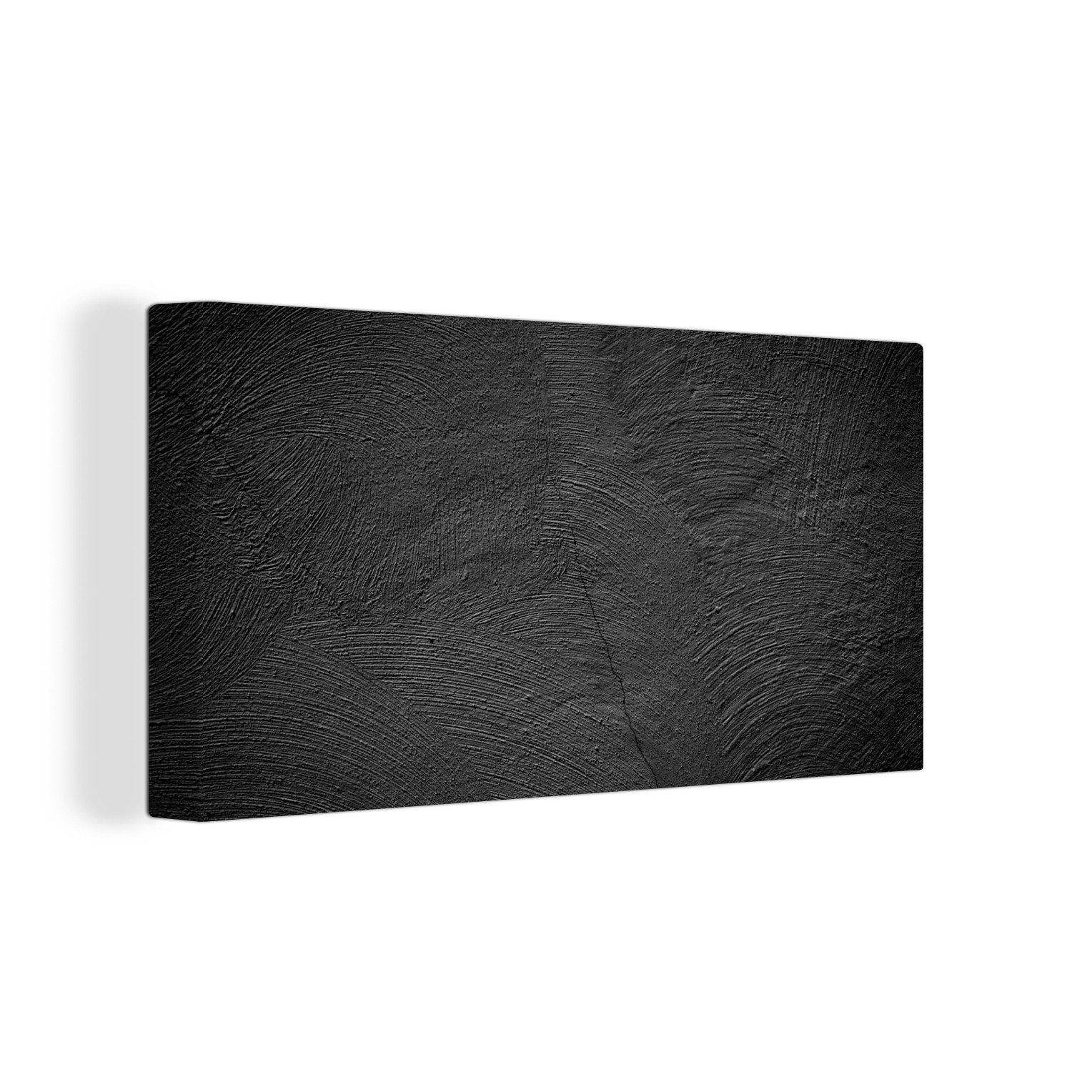 OneMillionCanvasses® Leinwandbild Panorama Beton - Schwarz - Industriell, Fotodruck (1 St), Wandbild, Deko Schlafzimmer Wohnzimmer Flur 40x20 cm