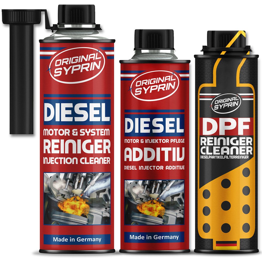 Original Syprin Diesel-Additiv Diesel Reiniger Additiv und DPF Reiniger set, 1.050 l, (DPF Set, 1-St., Diesel Reiniger Additiv und DPF Reiniger) DPF- & Dieselpflege-Set, Reinigt Kraftstoff- und Abgassystem
