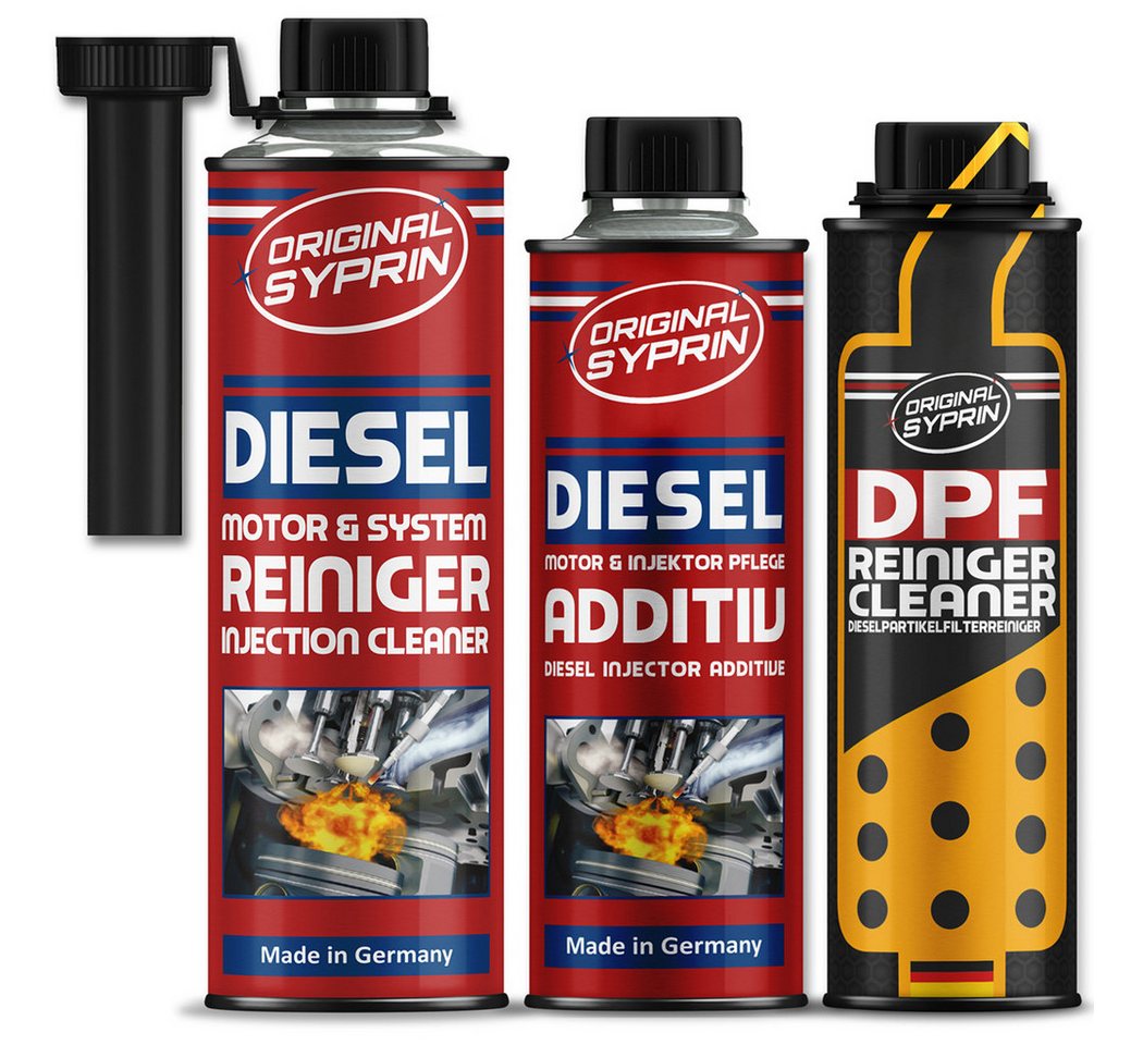 Original Syprin Diesel-Additiv Diesel Reiniger Additiv und DPF Reiniger set, 1.050 l, (DPF Set, 1-St., Diesel Reiniger Additiv und DPF Reiniger) DPF- & Dieselpflege-Set, Reinigt Kraftstoff- und Abgassystem