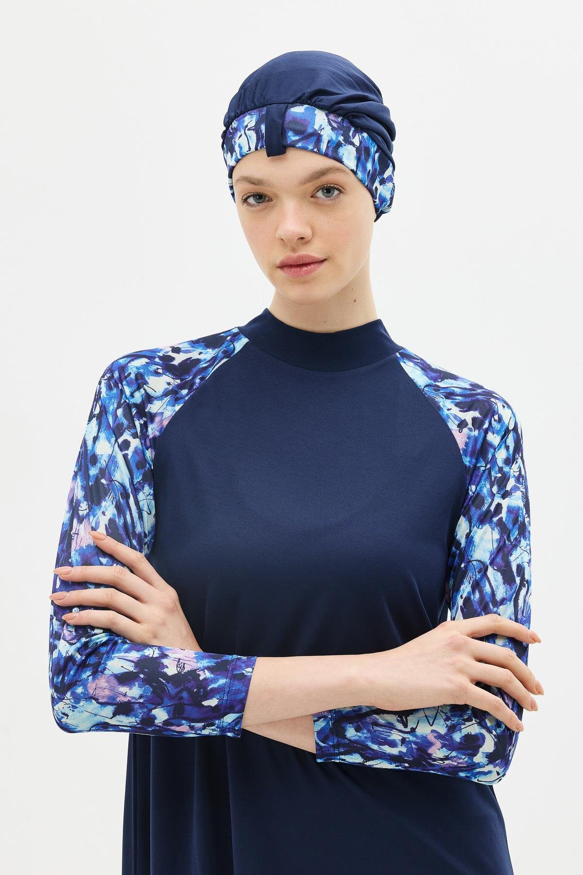 C&CITY Badeanzug Gemustertes 4-teiliges Badeanzug-Set