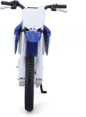 Maisto® Modellmotorrad Yamaha YZ450F (weiß-blau, Maßstab 1:12), Maßstab 1:12, detailliertes Modell