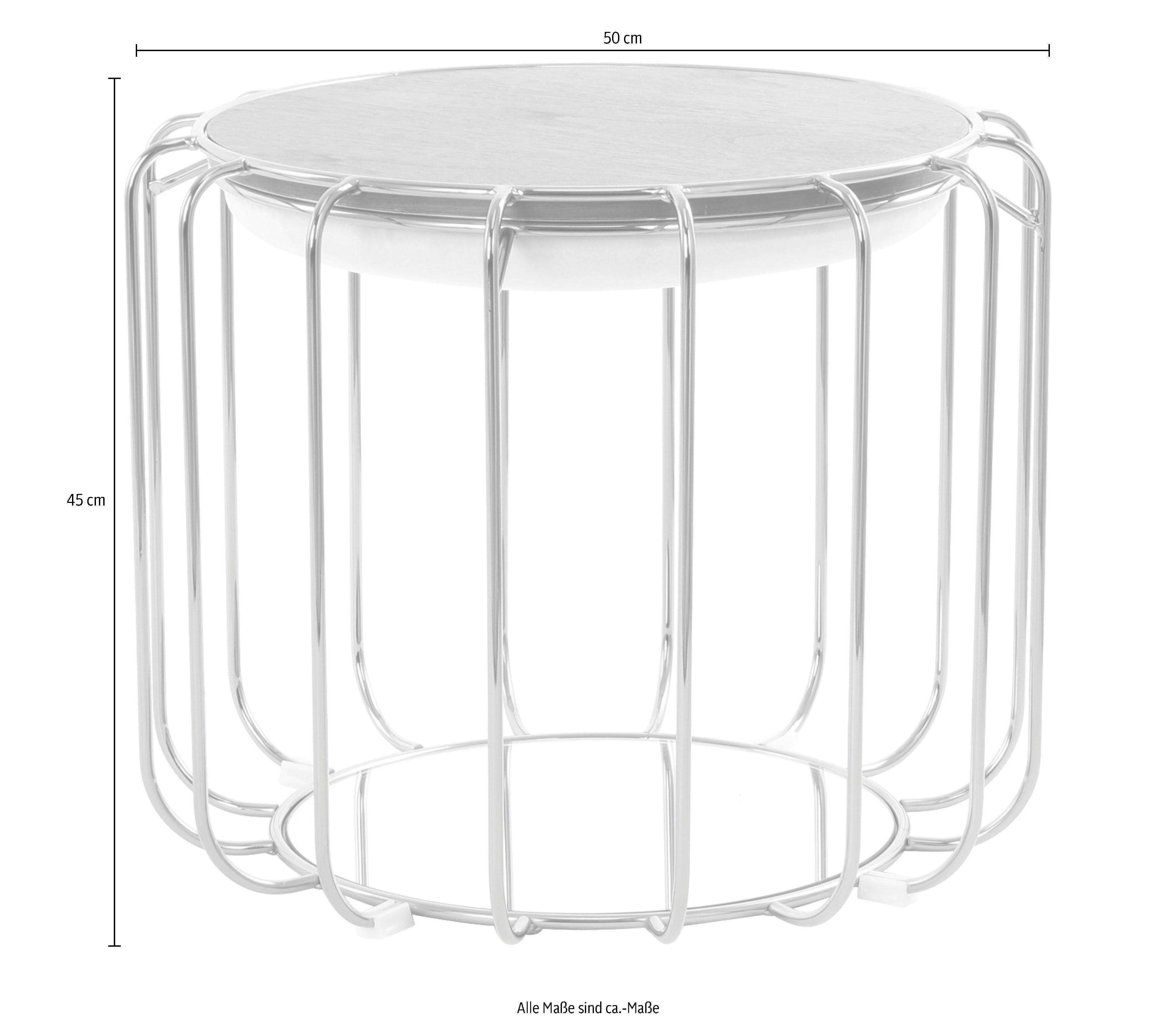 Kayoom Beistelltisch Beistelltisch / Pouf beige Spiegelglas praktisch | umzuwandeln rosé Comfortable 110, Tisch oder in Hocker, mit