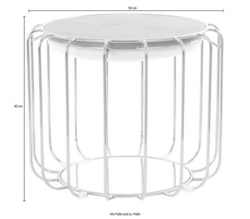 Kayoom Beistelltisch Beistelltisch / Pouf Comfortable 110, praktisch umzuwandeln in Tisch oder Hocker, mit Spiegelglas