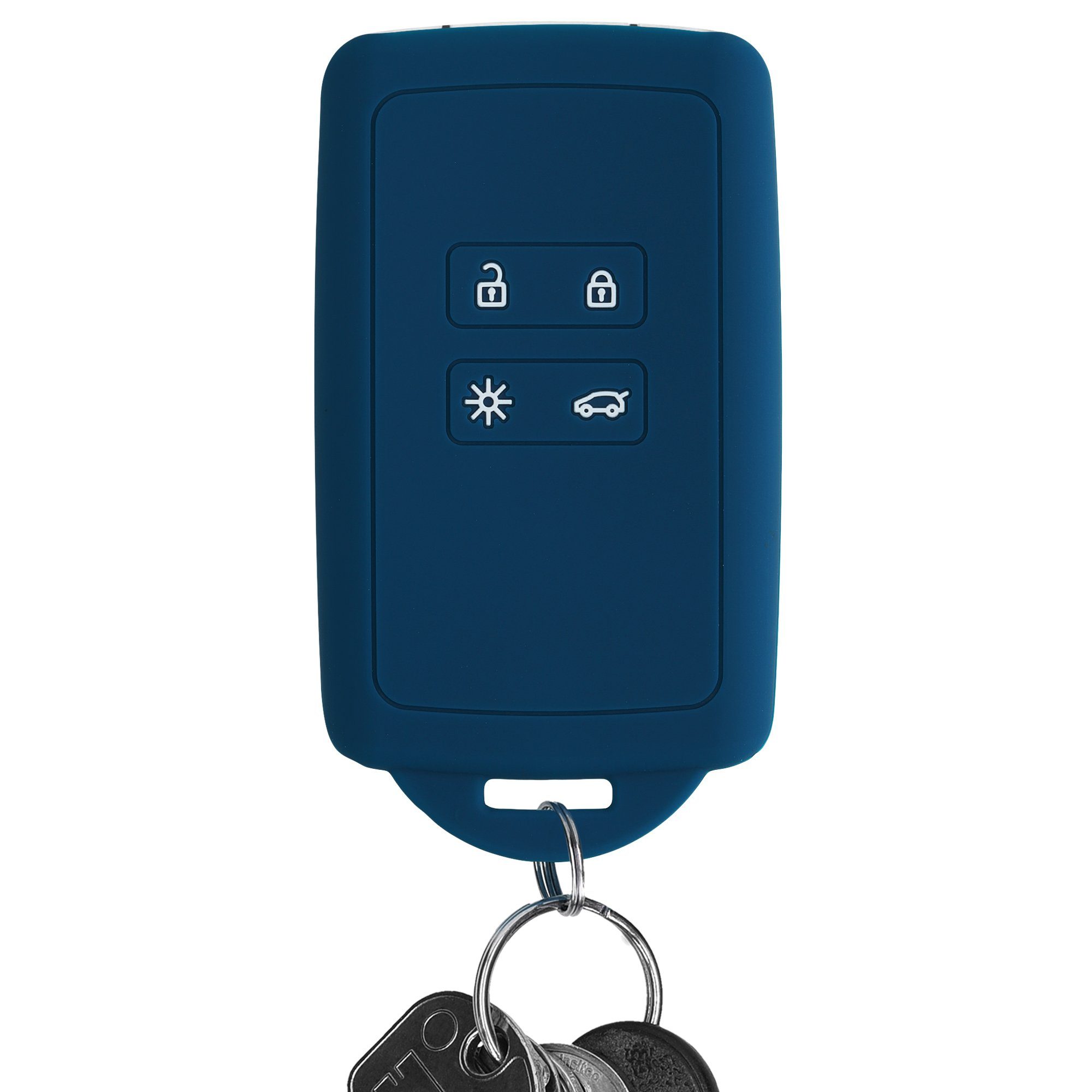kwmobile Schlüsseltasche Schutzhülle Autoschlüssel Silikon Hülle für Dunkelblau Schlüsselhülle Renault