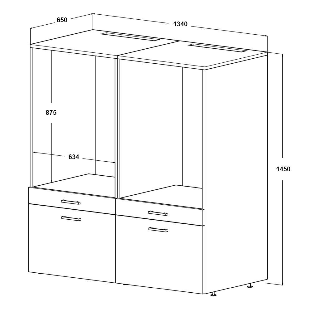 | Waschmaschinenumbauschrank Schublade Überbauschrank mit weiß weiß (Waschmaschinenschrank Doppelschrank) Roomart