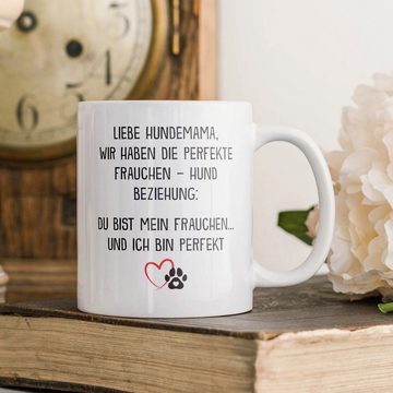 22Feels Tasse Beste Hundemama Frauchen Geschenk Hundeliebe Welpe Kaffeetasse Hund, Keramik, Made in Germany, Spülmaschinenfest