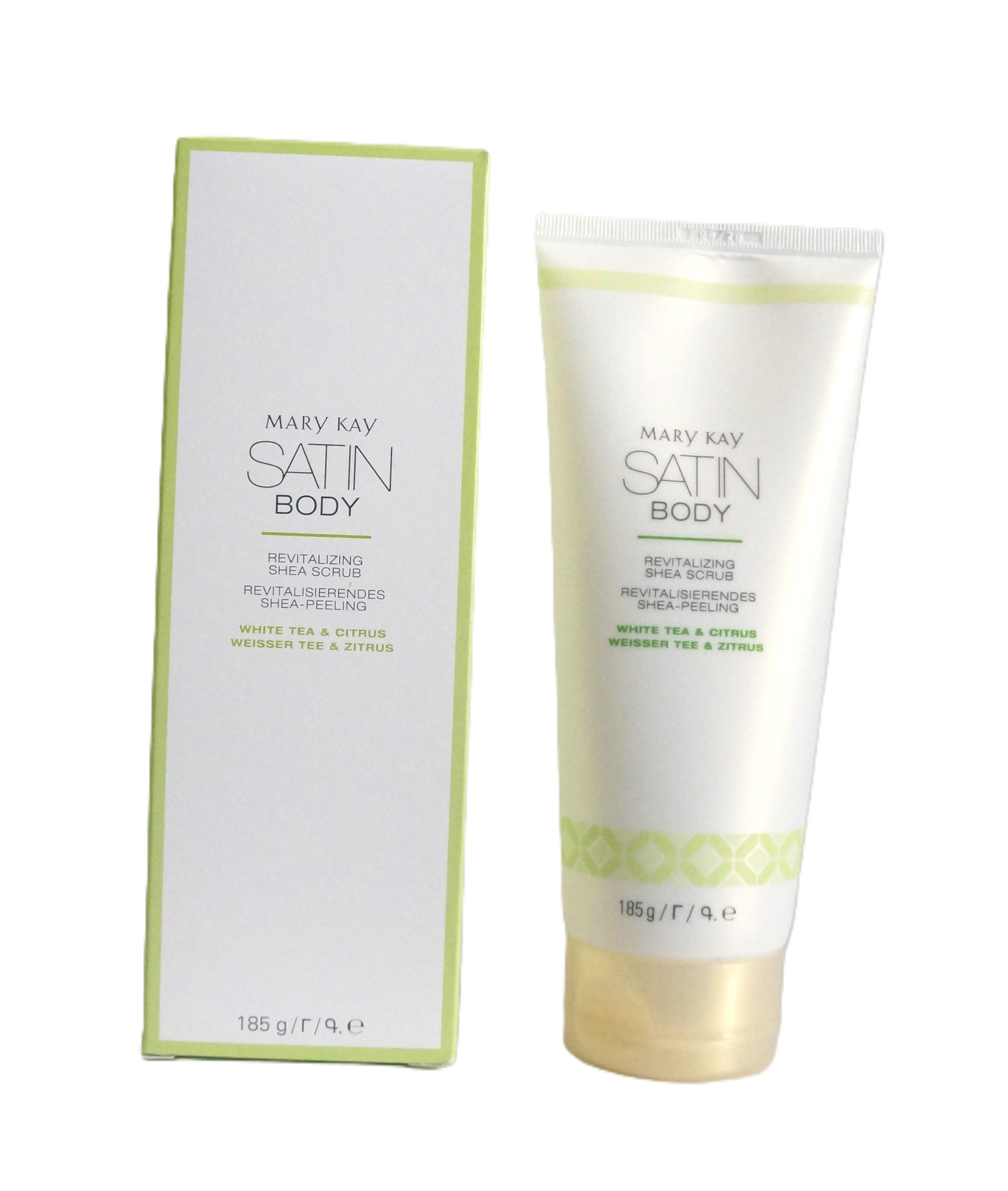 Mary Kay Körperpeeling Satin Body Revitalizing Shea Scrub weißer Tee & Zitrus peeling