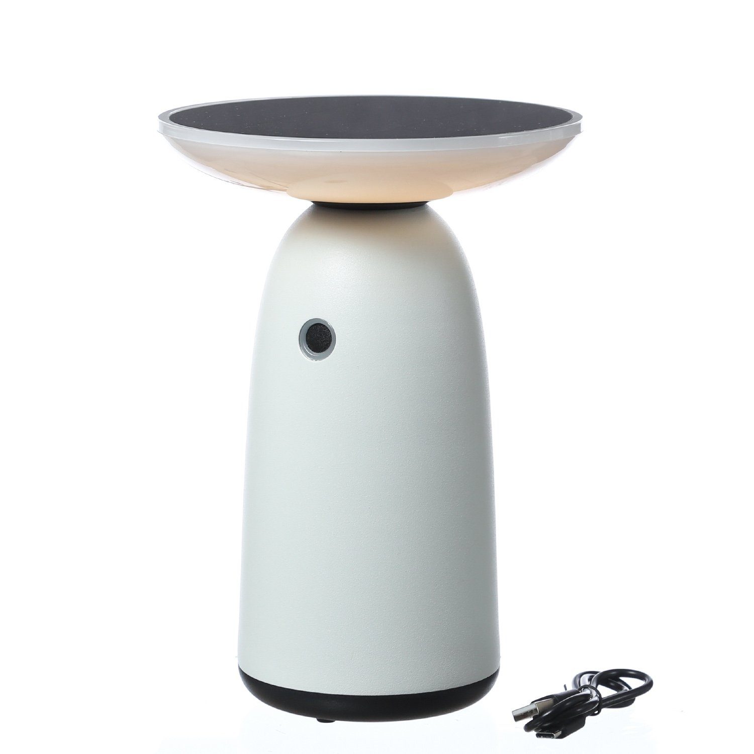 MARELIDA LED Außen-Tischleuchte LED Solar Tischleuchte weiß 3 Lichtstufen Tischlampe Dekoleuchte Außen, LED Classic, warmweiß (2100K bis 3000K)