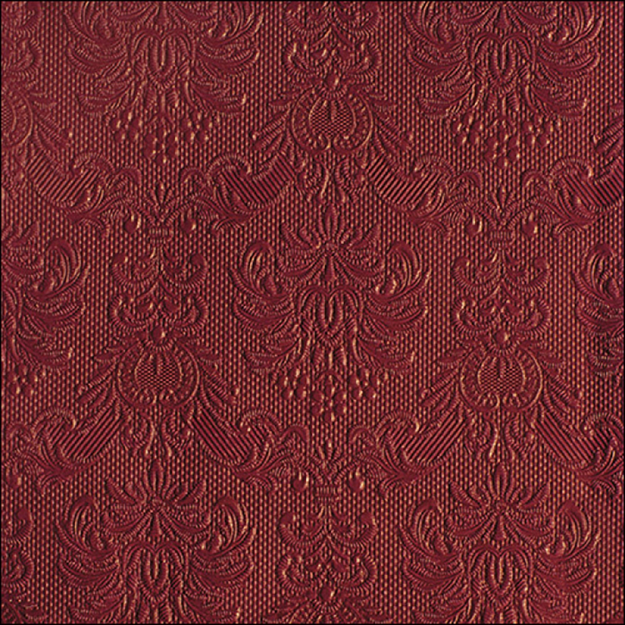 Ambiente Luxury Paper Products Papierserviette, Servietten Papier 33x33cm Elegance geprägt 15 Stück Bordeaux