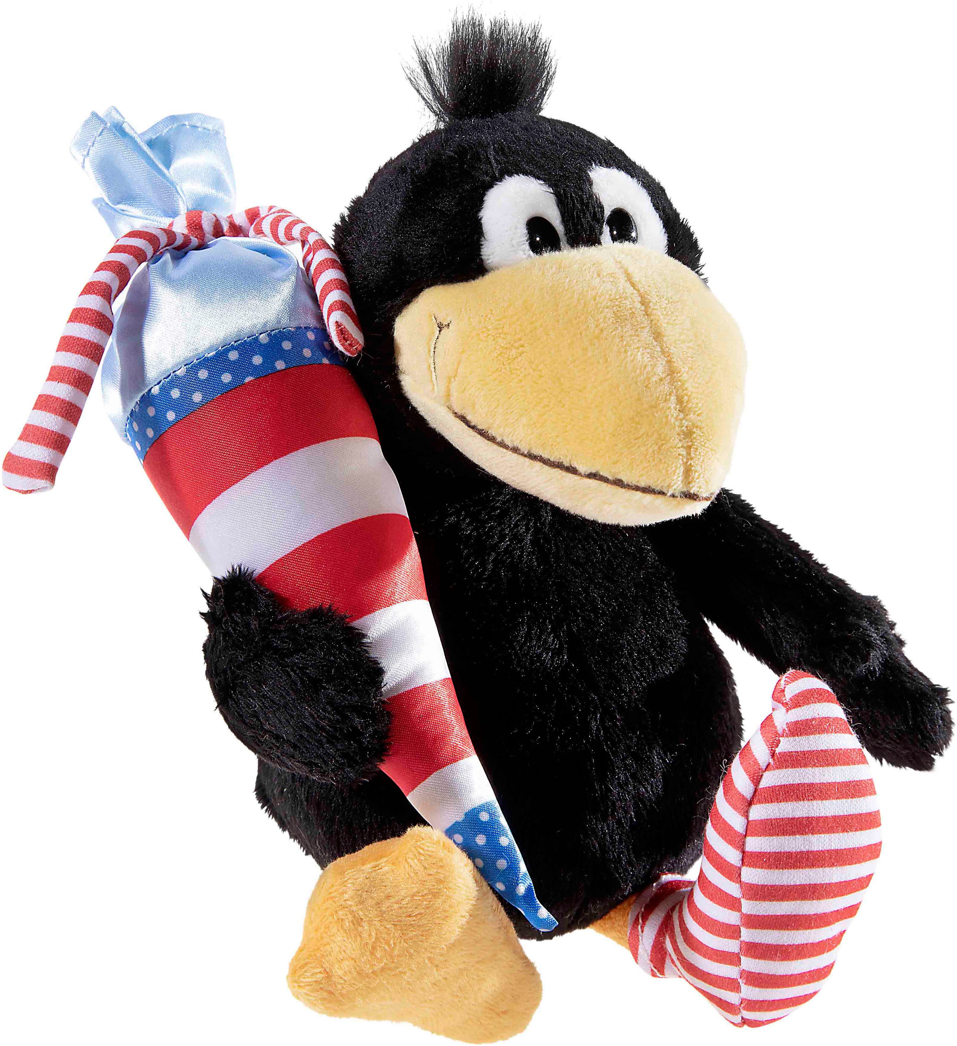 Heunec® Plüschfigur Rabe Socke mit Schultüte, 15 cm, enthält recyceltes Material