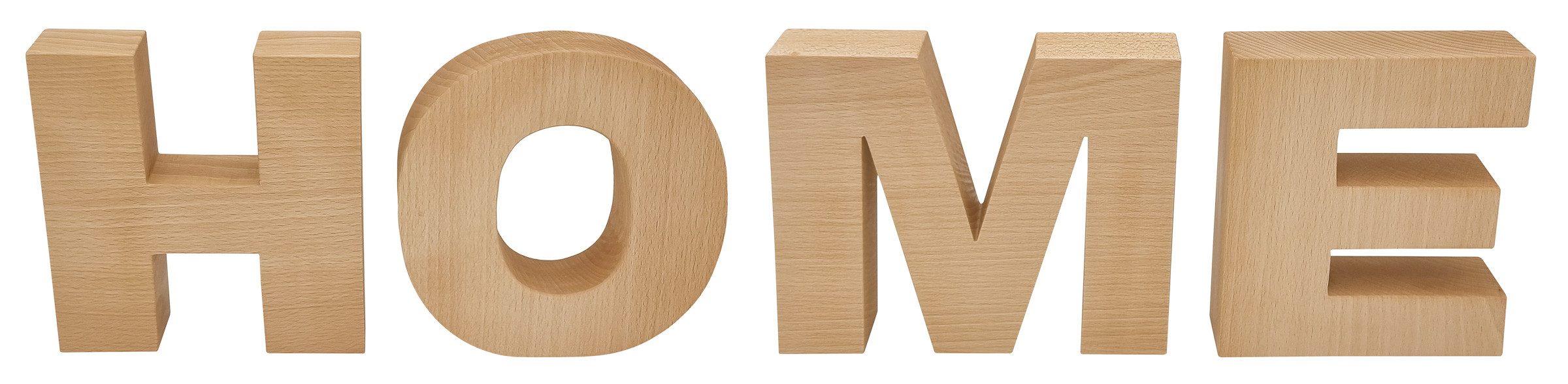 ERST-HOLZ Dekoobjekt Buche Holzschrift Buchstaben HOME Dekoration
