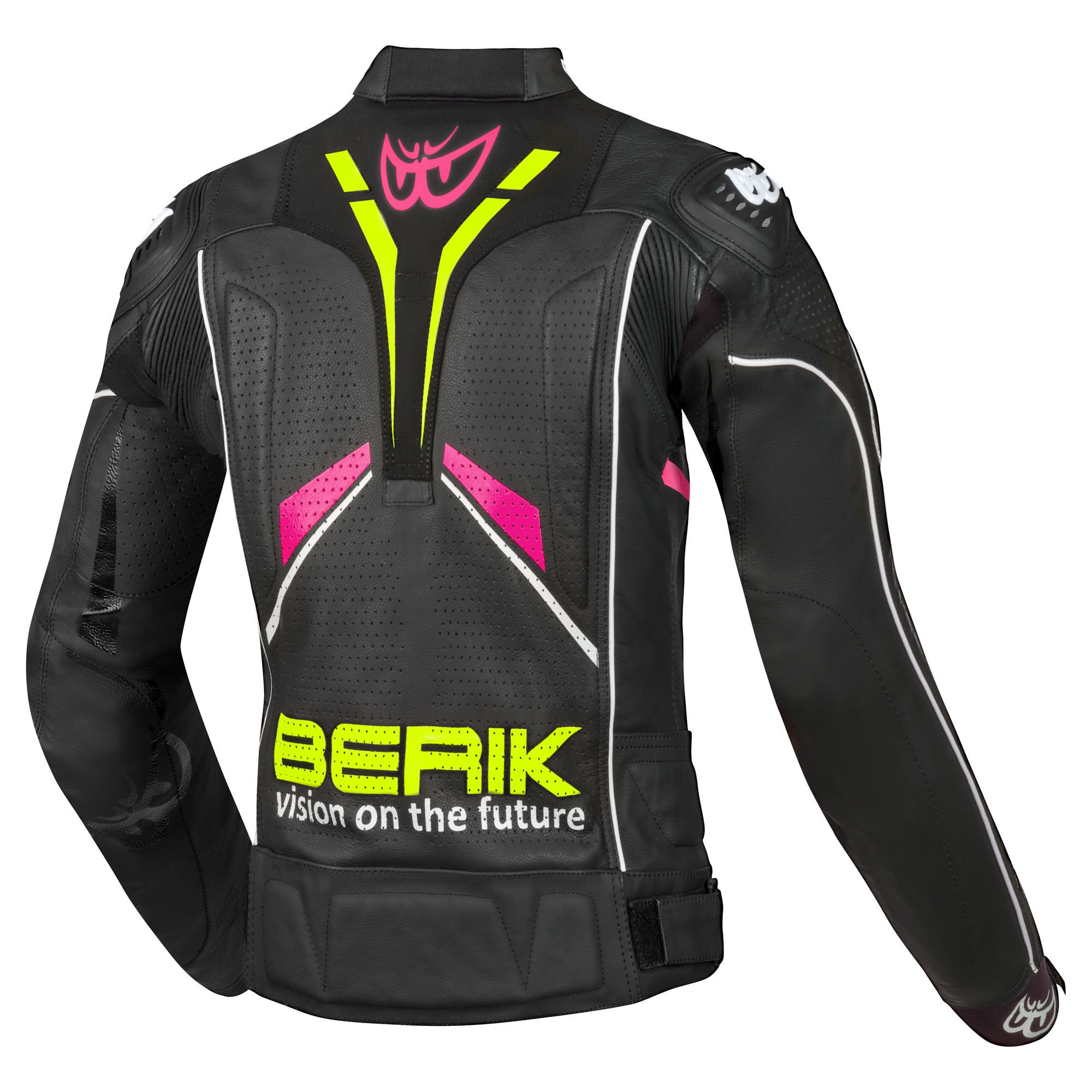 Berik Motorradjacke Fufur Damen Motorrad Lederjacke Verbindungsreißverschluss,Ellenbogenprotektoren enthalten,perfori