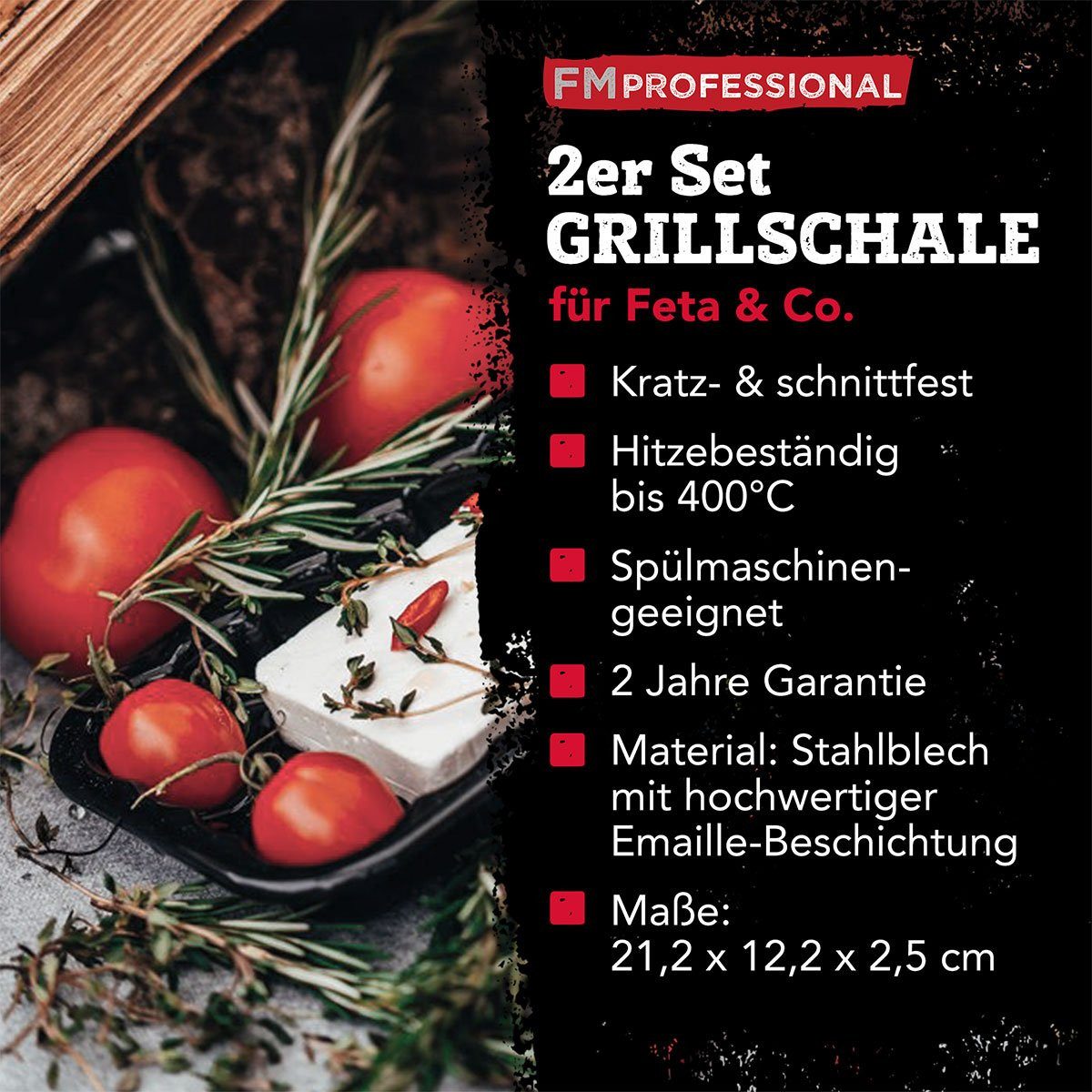 FMprofessional Grillschale Grillschale Emaille
