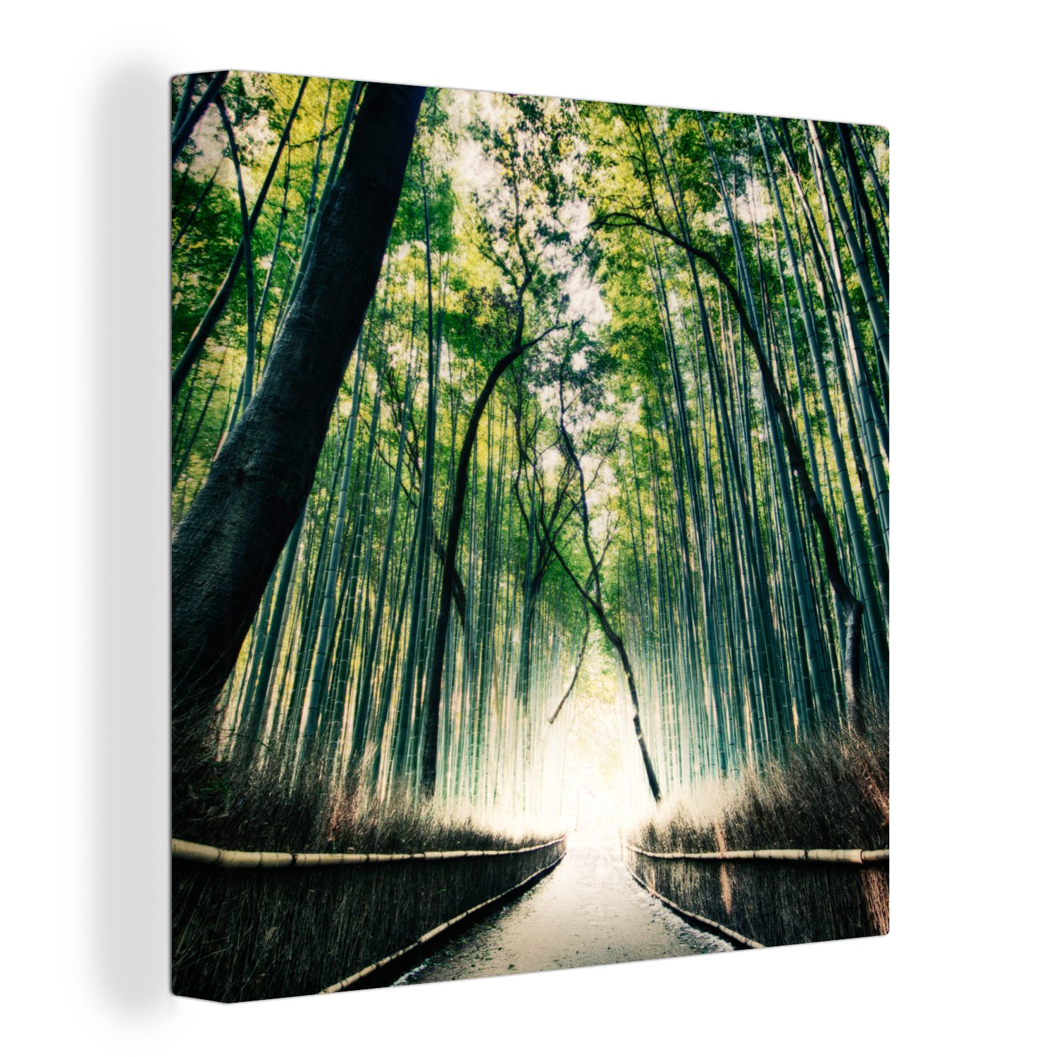 OneMillionCanvasses® Leinwandbild Bambuswald in Arashiyama, Japan, (1 St), Leinwand Bilder für Wohnzimmer Schlafzimmer