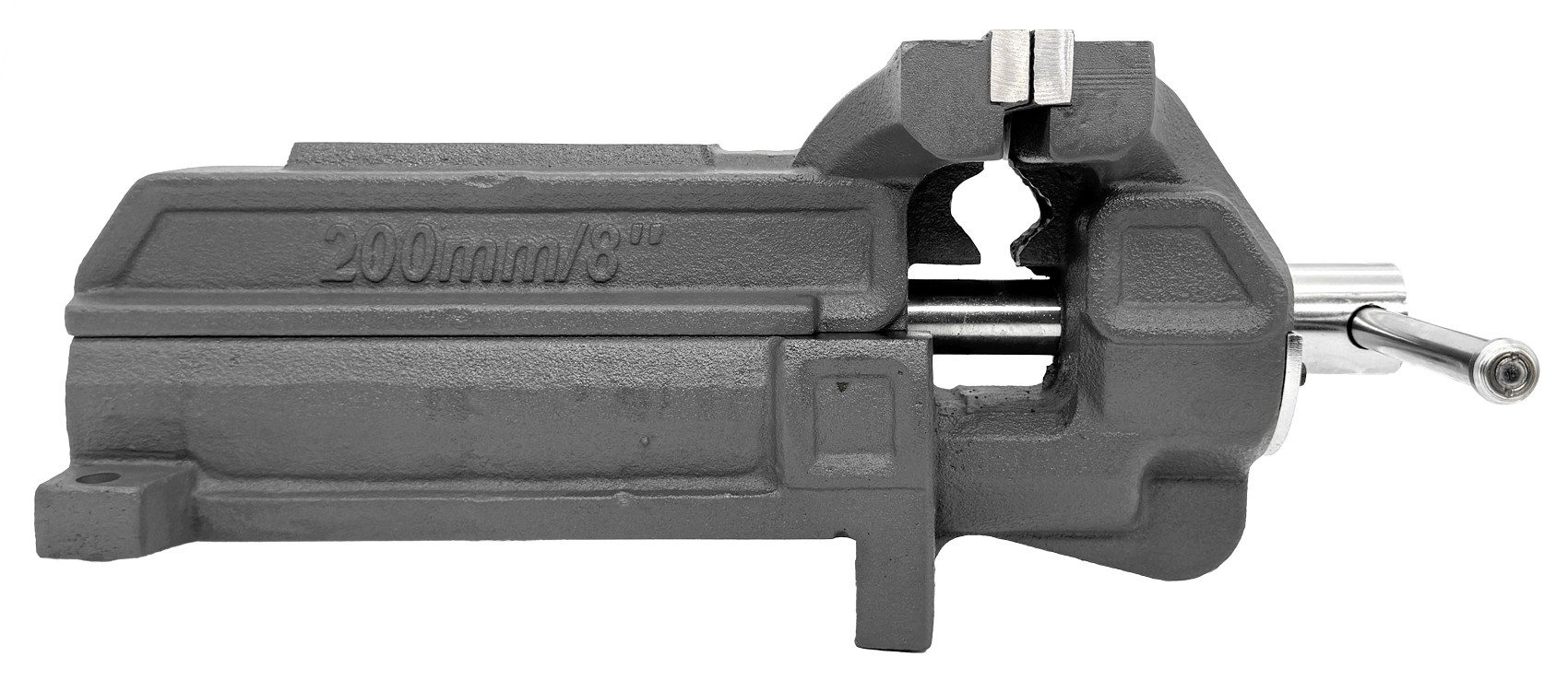 WELDINGER Schraubstock professional Schraubstock 150 mm fixe Basis mit Rohrspannbacken, 1-St., 200 mm Backenbreite, extrem belastbar, integrierte Ambossplatte