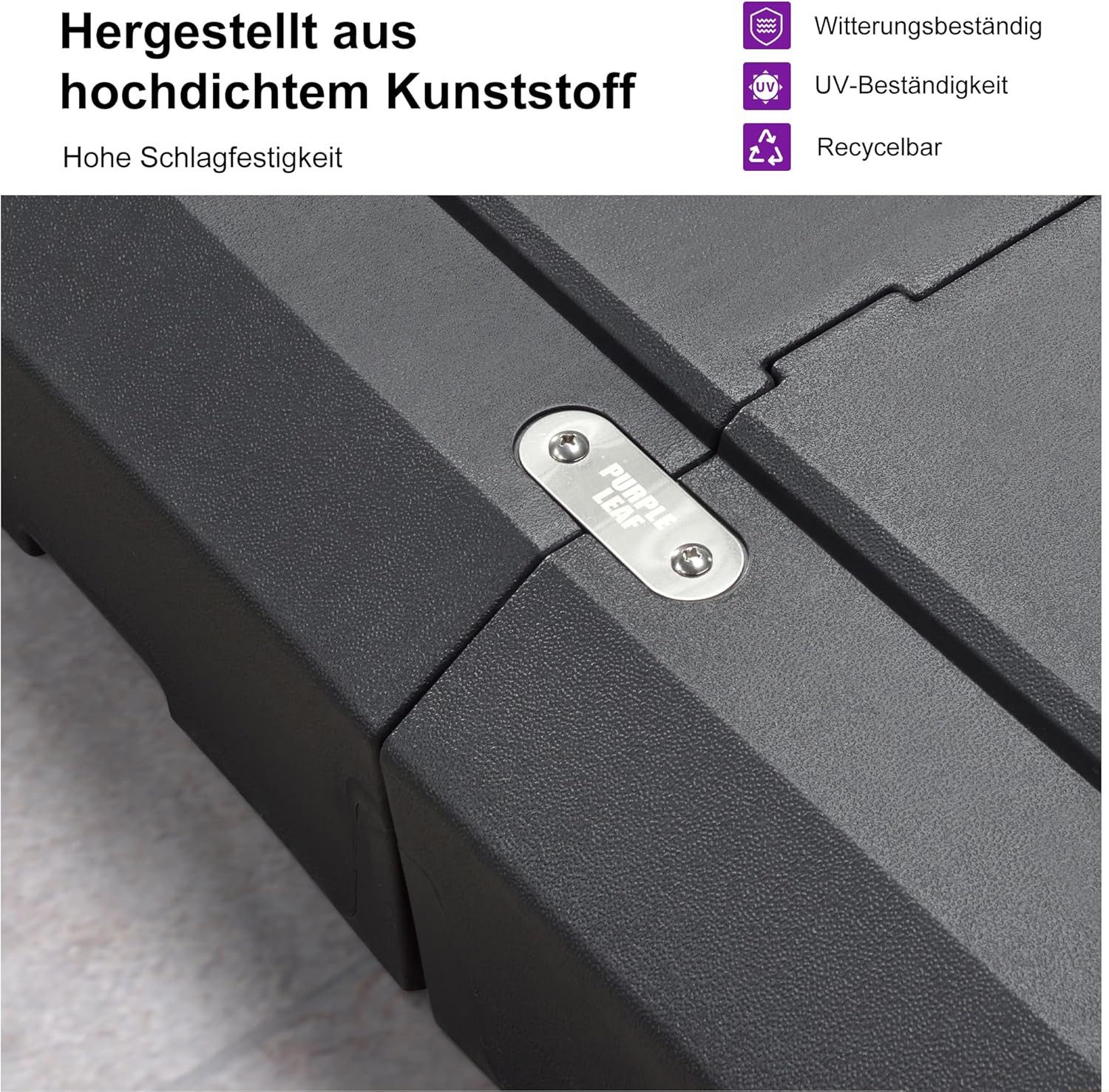 PURPLE LEAF Schirmhalter Sonnenschirmständer, Ampelschirmständer, für Ampelschirm, Quadratisch