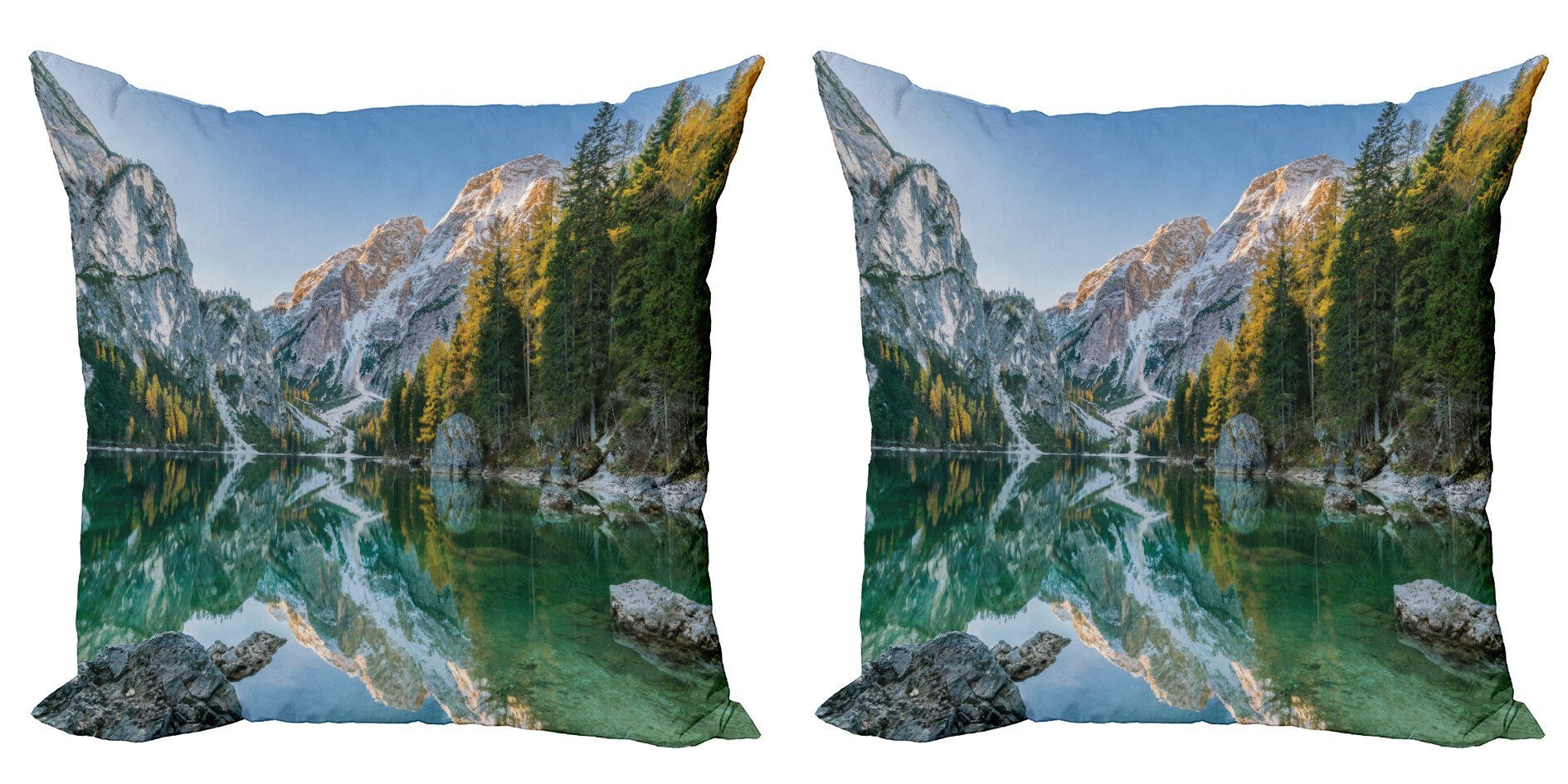Abakuhaus Lake Stück), Kissenbezüge Doppelseitiger Fall-Ansicht Natur Modern Accent (2 Mountain Digitaldruck,