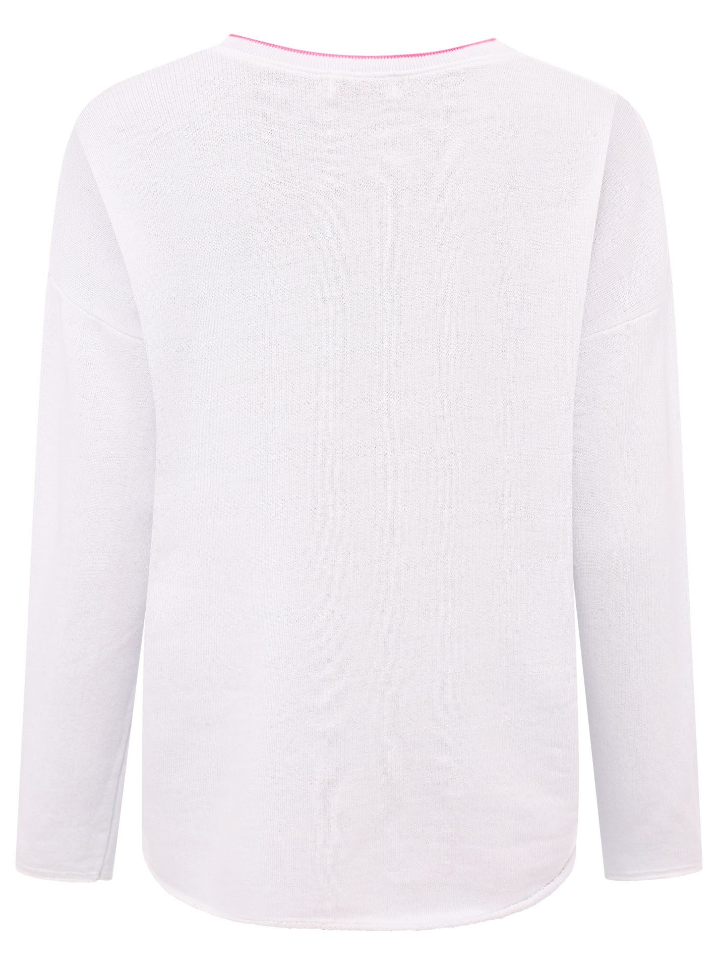 Zwillingsherz Sweatshirt „Positive Mind Neon Kante” mit Kontrastnaht, V-Neck, washed out Optik, langarm – Bild 4 von 5